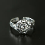 Molten Lava Texture Cubic Zirconia Open Ring - floysun