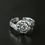 Molten Lava Texture Cubic Zirconia Open Ring - floysun