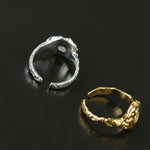 Molten Lava Texture Cubic Zirconia Open Ring - floysun