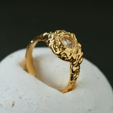 Molten Lava Texture Cubic Zirconia Open Ring - floysun