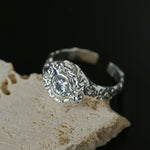 Molten Lava Texture Cubic Zirconia Open Ring - floysun