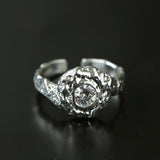Molten Lava Texture Cubic Zirconia Open Ring - floysun