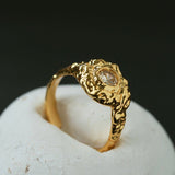 Molten Lava Texture Cubic Zirconia Open Ring - floysun