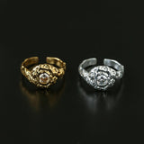 Molten Lava Texture Cubic Zirconia Open Ring - floysun