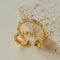 Molten Lava Texture Double-Band Hollow Open Ring - floysun