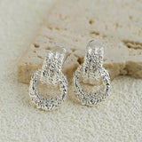 Molten Lava Texture Double-Hoop Drop Earrings - floysun