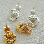 Molten Lava Texture Double-Hoop Drop Earrings - floysun