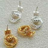 Molten Lava Texture Double-Hoop Drop Earrings - floysun