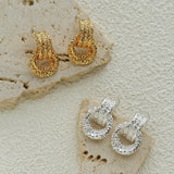 Molten Lava Texture Double-Hoop Drop Earrings - floysun