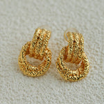 Molten Lava Texture Double-Hoop Drop Earrings - floysun
