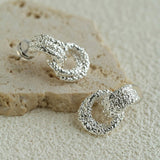 Molten Lava Texture Double-Hoop Drop Earrings - floysun