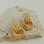 Molten Lava Texture Double-Hoop Drop Earrings - floysun