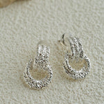 Molten Lava Texture Double-Hoop Drop Earrings - floysun