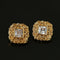 Molten Lava Texture Square Cubic Zirconia Stud Earrings - floysun
