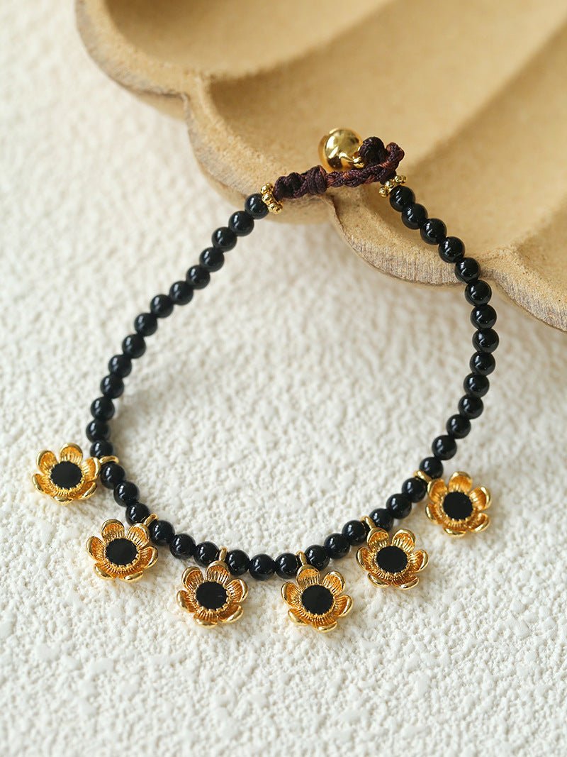 Monet’s Garden Bracelet with Enamel Flower Pendants - floysun