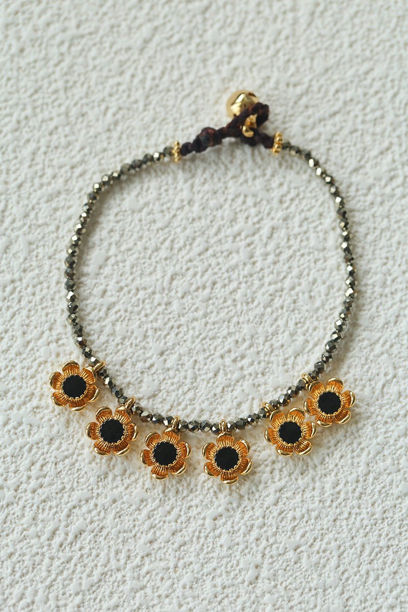Monet’s Garden Bracelet with Enamel Flower Pendants - floysun