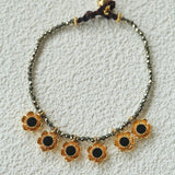 Monet’s Garden Bracelet with Enamel Flower Pendants - floysun