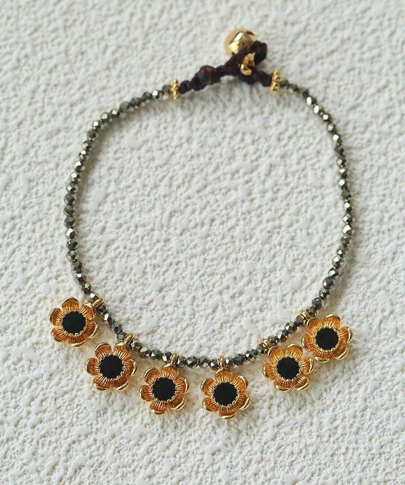 Monet’s Garden Bracelet with Enamel Flower Pendants - floysun
