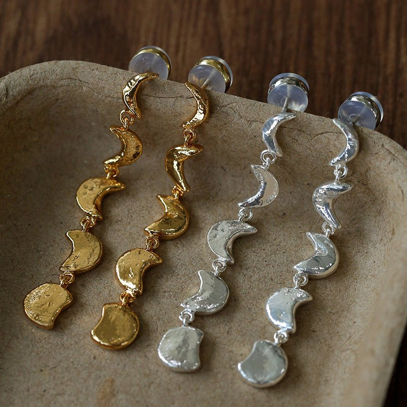 Moon Phase Gradient Drop Earrings - floysun