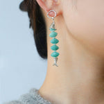 Moonlight Swimming Fish Earrings – Sparkling Stone / Aquamarine - floysun