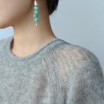 Moonlight Swimming Fish Earrings – Sparkling Stone / Aquamarine - floysun