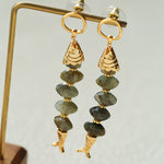 Moonlight Swimming Fish Earrings – Sparkling Stone / Aquamarine - floysun