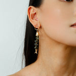 Moonlight Swimming Fish Earrings – Sparkling Stone / Aquamarine - floysun