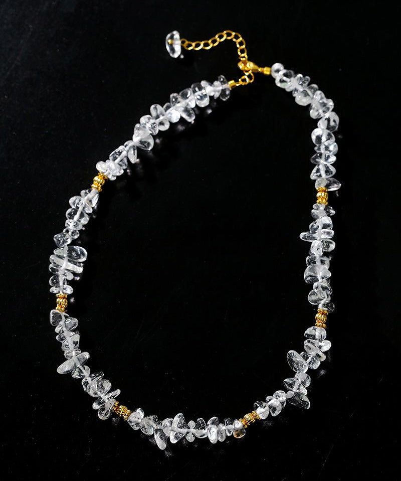 Moonlight Wave Clear Quartz Necklace - floysun