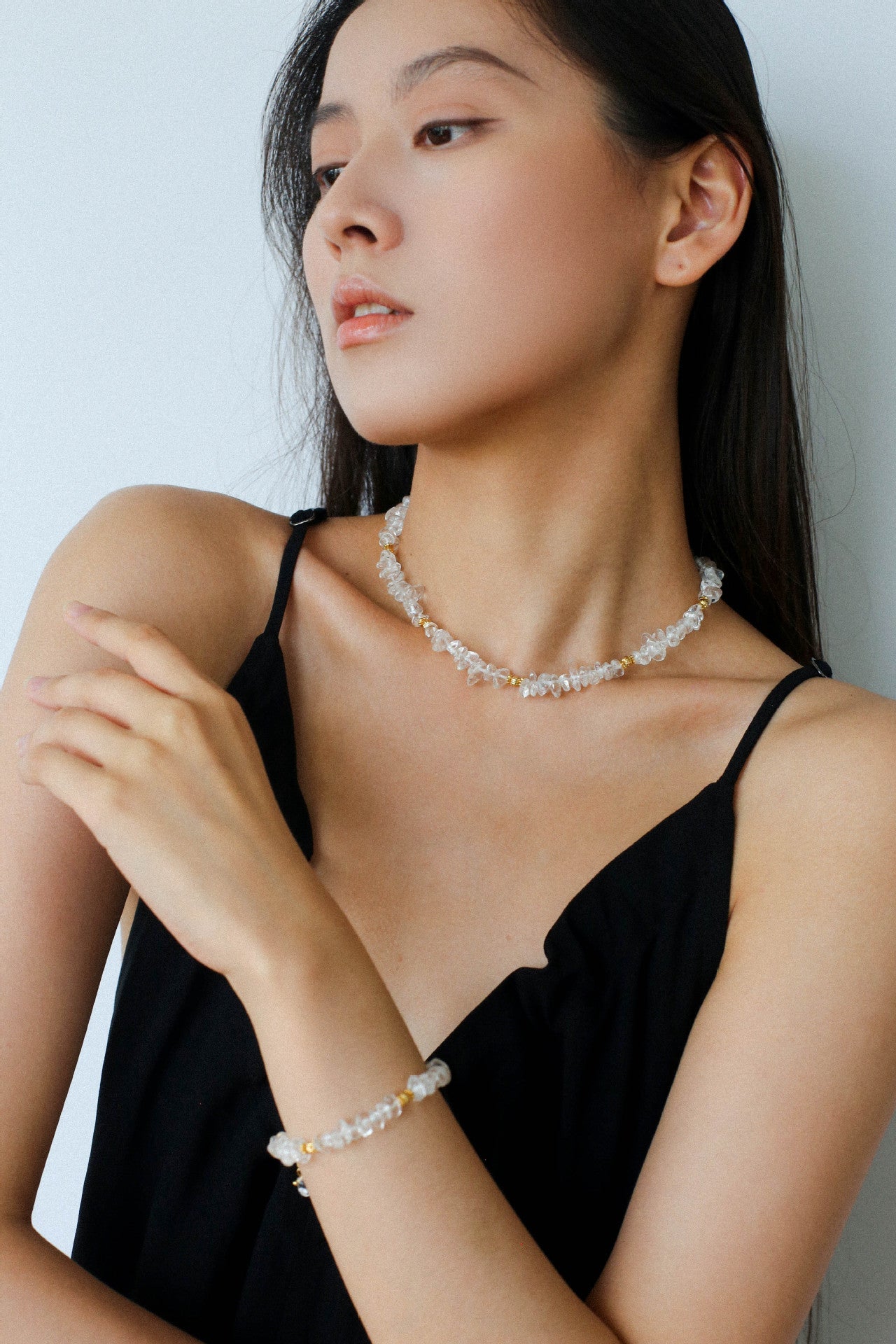 Moonlight Wave Clear Quartz Necklace - floysun
