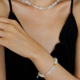 Moonlight Wave Clear Quartz Necklace - floysun