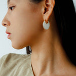 Moonlit Glow Double - Sided White Mother - of - Pearl Earrings - floysun