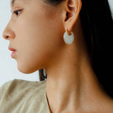 Moonlit Glow Double - Sided White Mother - of - Pearl Earrings - floysun