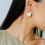 Moonlit Glow Double - Sided White Mother - of - Pearl Earrings - floysun