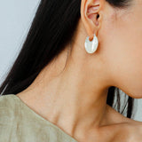 Moonlit Glow Double - Sided White Mother - of - Pearl Earrings - floysun