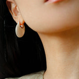 Moonlit Glow Double - Sided White Mother - of - Pearl Earrings - floysun