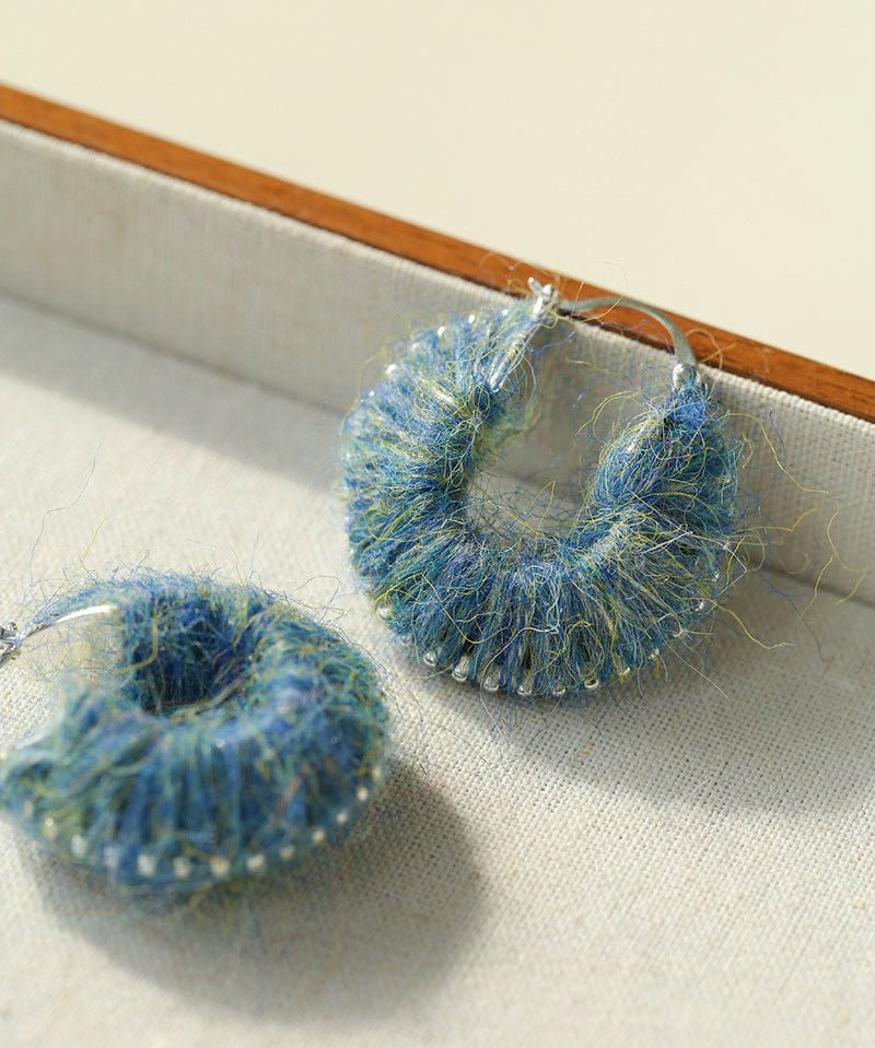 Morandi Fuzzy Yarn Hoop Earrings - floysun