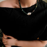 Moss Agate & Baroque Pearl Beaded Necklace - floysun