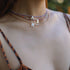 Mother - of - Pearl Alphabet Colorful Zircon Beaded Necklace - floysun
