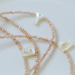 Mother - of - Pearl Alphabet Colorful Zircon Beaded Necklace - floysun