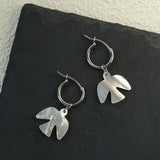 Mother - of - Pearl Bird Earrings 925 Sterling Silver Lightweight Earrings - floysun