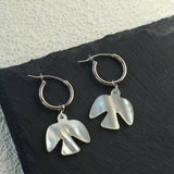 Mother - of - Pearl Bird Earrings 925 Sterling Silver Lightweight Earrings - floysun