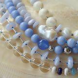 Mother of Pearl & Blue Lace Agate Necklace - floysun