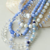 Mother of Pearl & Blue Lace Agate Necklace - floysun