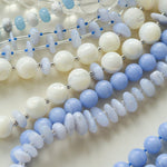 Mother of Pearl & Blue Lace Agate Necklace - floysun