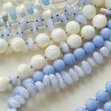 Mother of Pearl & Blue Lace Agate Necklace - floysun