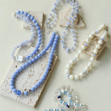 Mother of Pearl & Blue Lace Agate Necklace - floysun