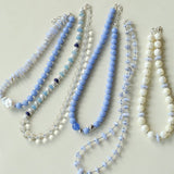 Mother of Pearl & Blue Lace Agate Necklace - floysun