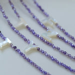 Mother-of-Pearl Initial Colorful Zircon Beaded Bracelet - floysun