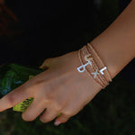 Mother-of-Pearl Initial Colorful Zircon Beaded Bracelet - floysun