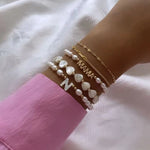 Mother-of-Pearl Initial Colorful Zircon Beaded Bracelet - floysun
